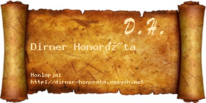 Dirner Honoráta névjegykártya